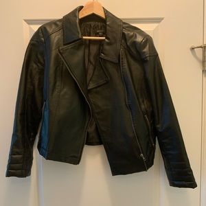 Black vegan leather express jacket!